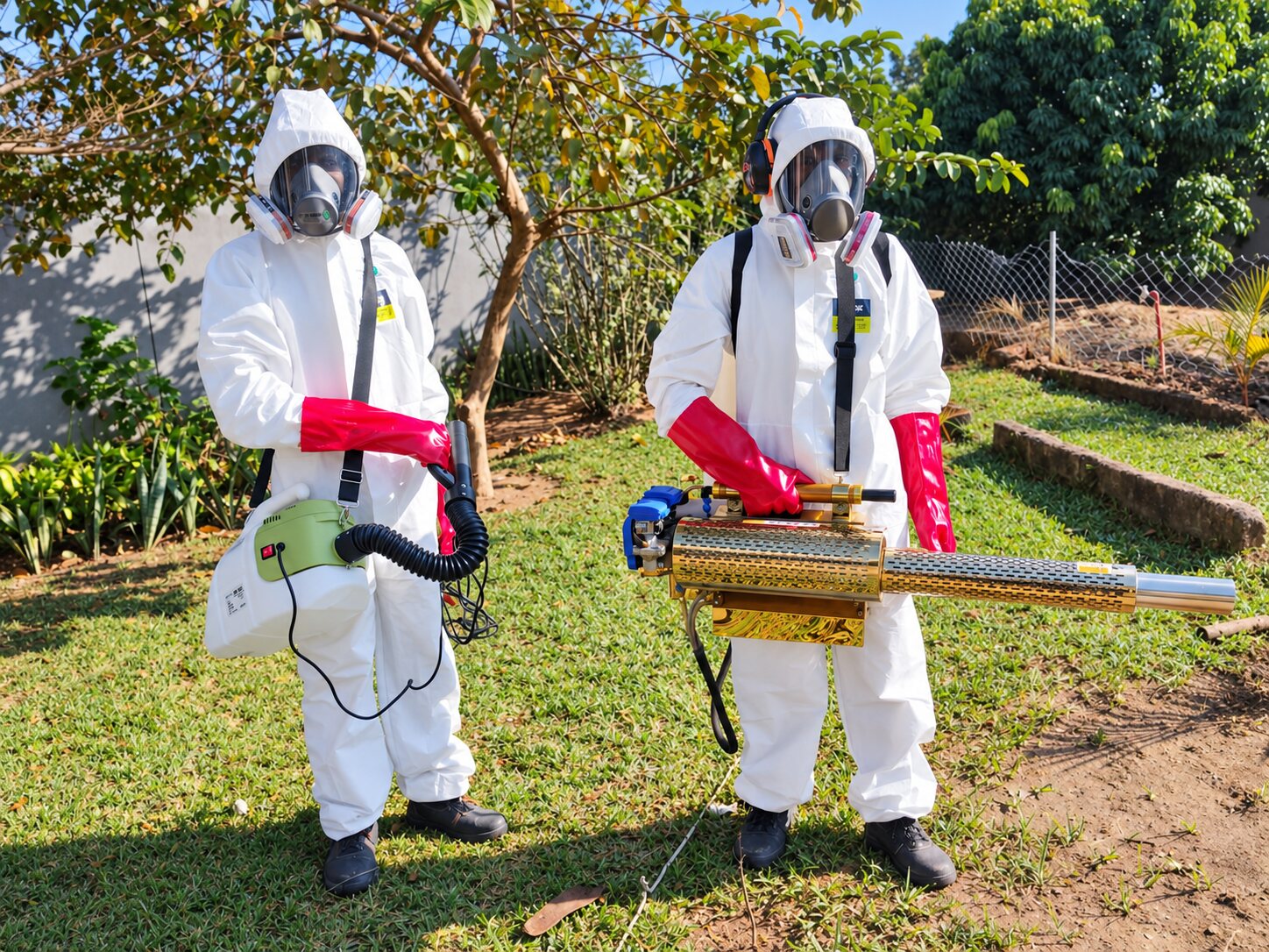 Equipa Green Point equipada para fumigação e controlo profissional de pragas
